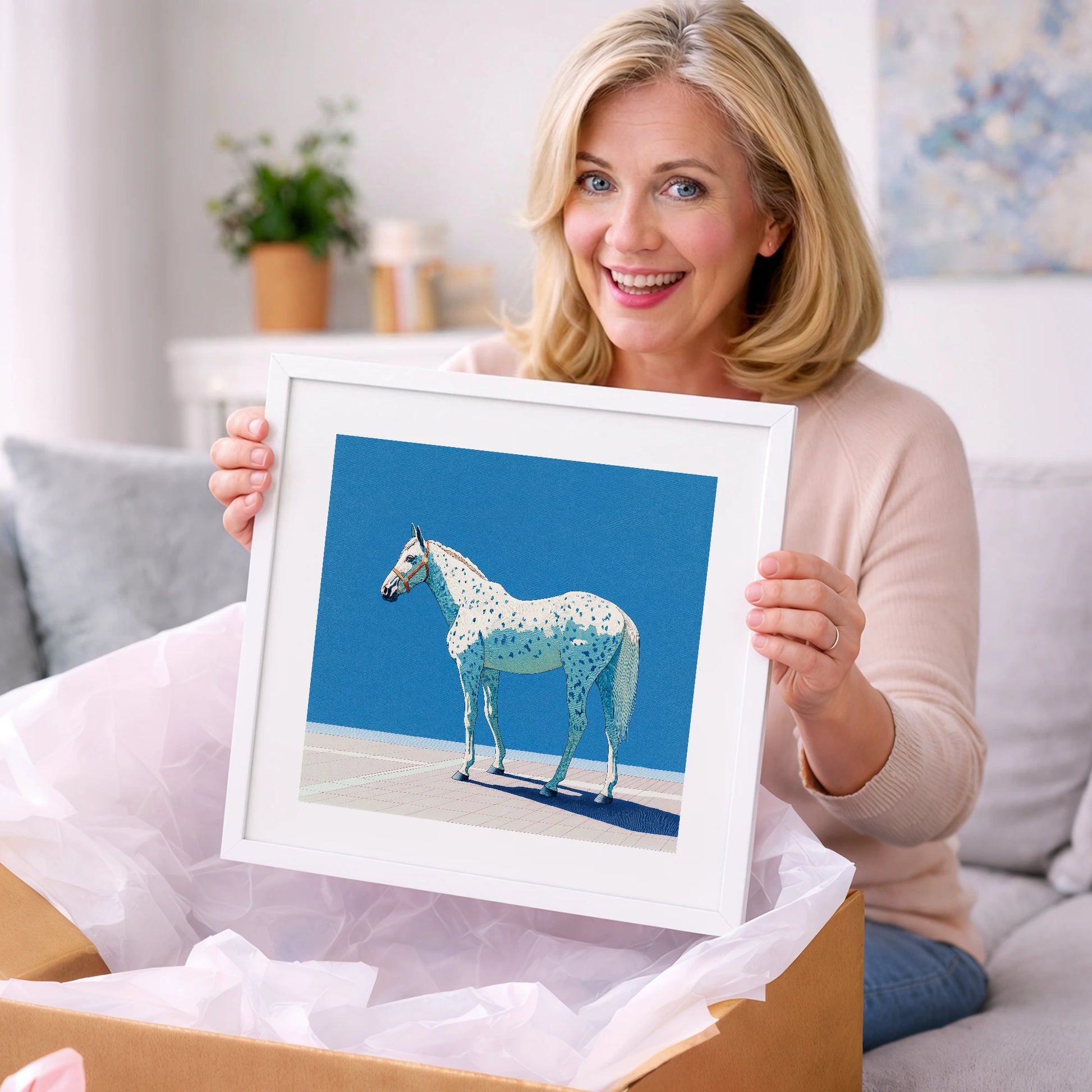 Appaloosa in Cerulean - horse breed art gift idea for horse lovers
