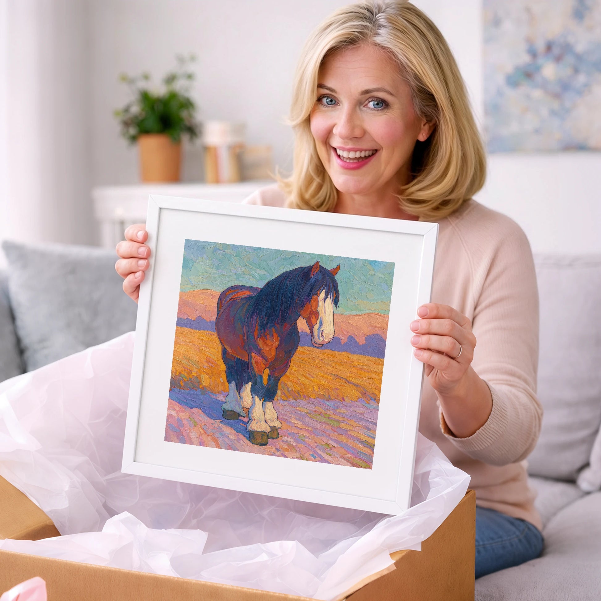 Vivid Heavy Horse - horse breed art gift idea for horse lovers