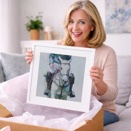 Quiet Before the Chukka - polo horse art gift idea for horse lovers