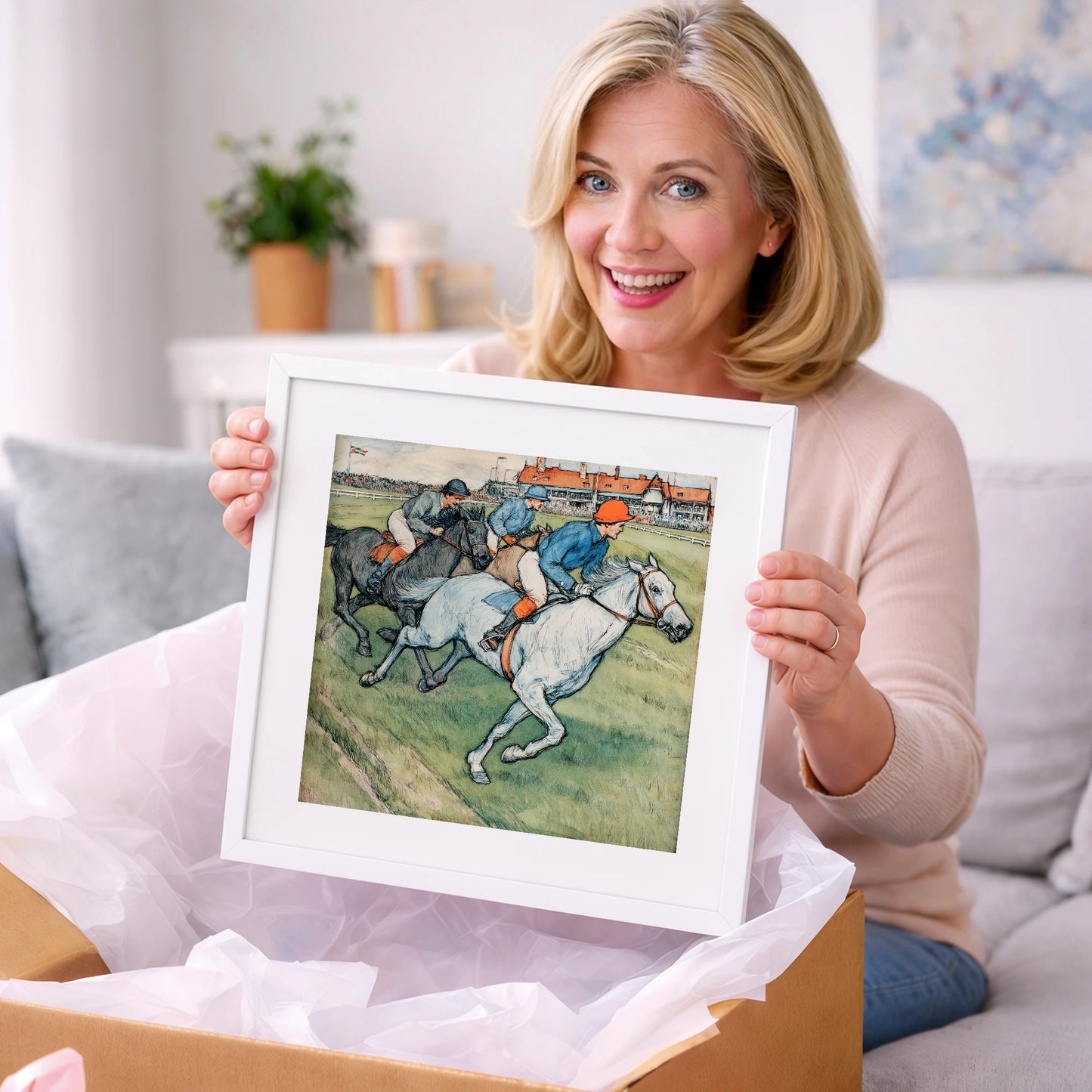 The Final Furlong - racing horse art gift idea for horse lovers