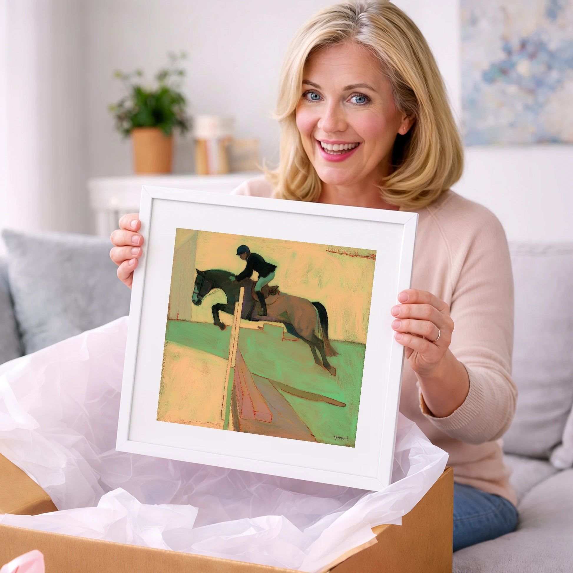 Flight and Form - show jumping horse art gift idea for horse lovers