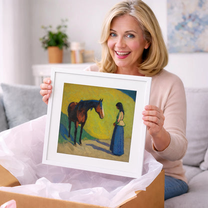 Vibrant Connection - horse & rider art gift idea for horse lovers