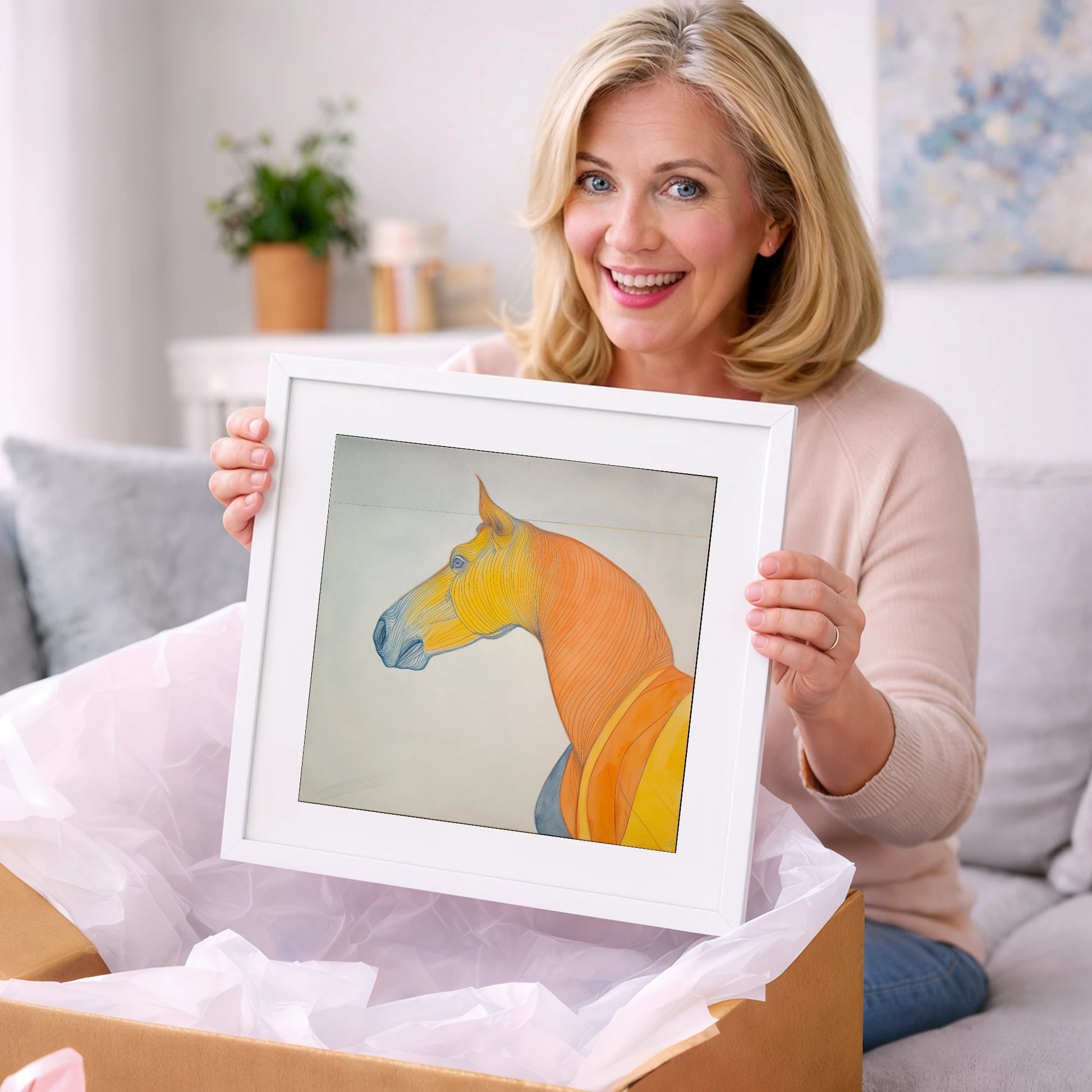 Rhythm In Amber - horse portrait art gift idea for horse lovers