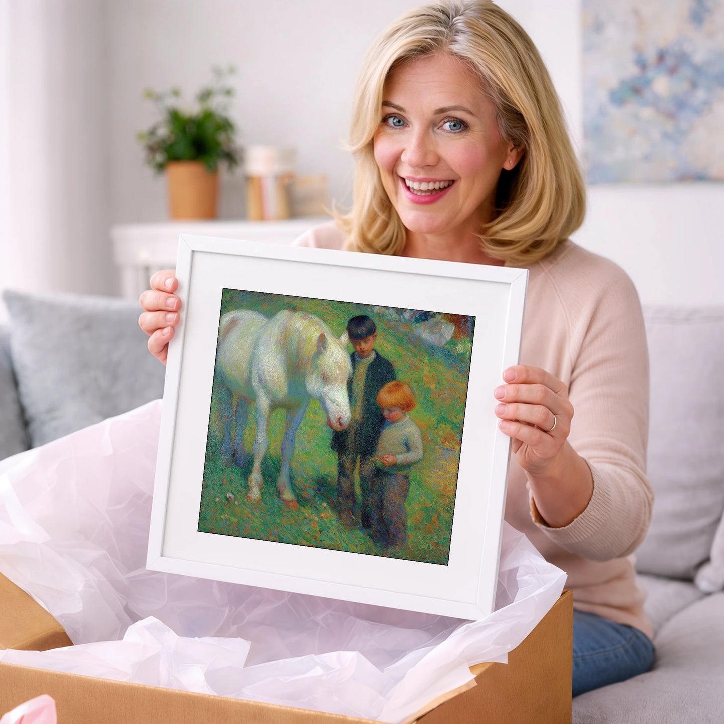 The Gentle Grey - horse & rider art gift idea for horse lovers