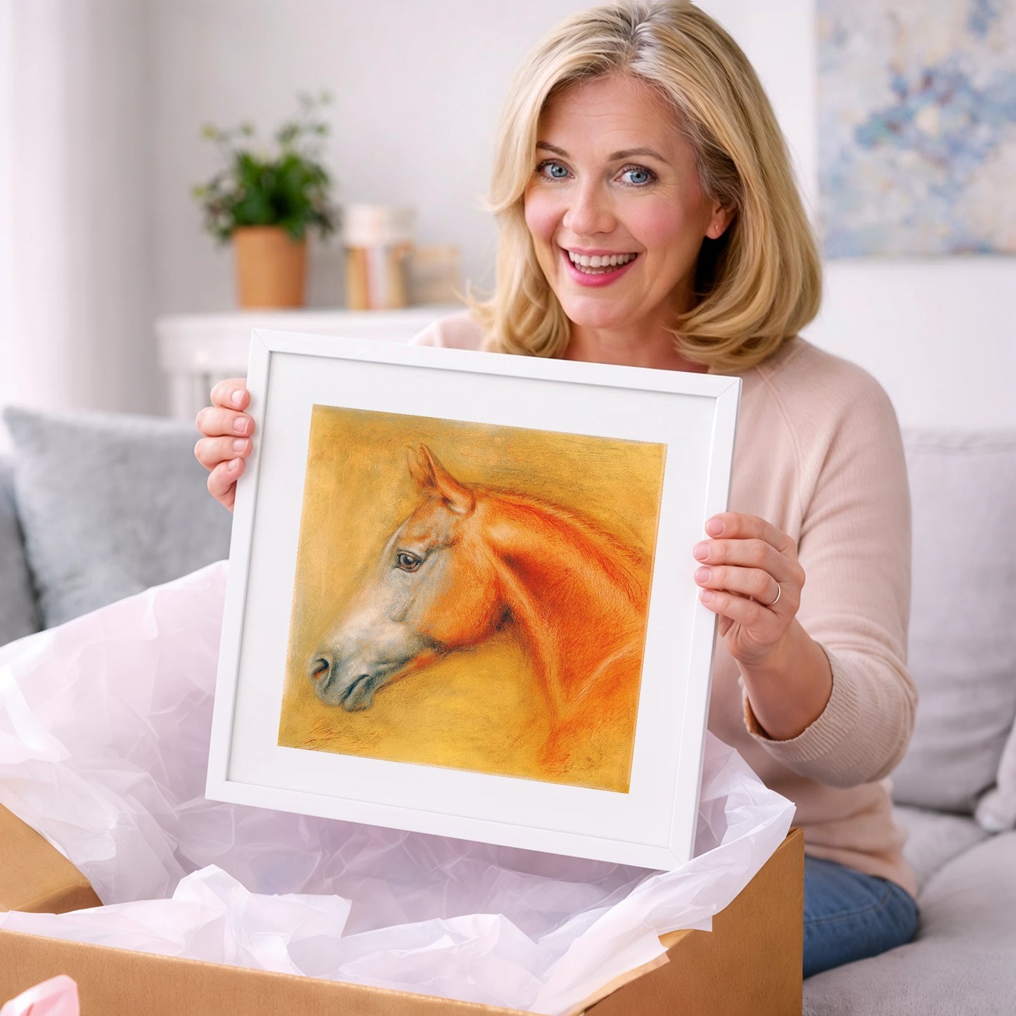 Radiant Chestnut Profile - racing horse art gift idea for horse lovers