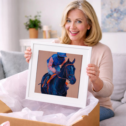 The Indigo Favourite - racing horse art gift idea for horse lovers