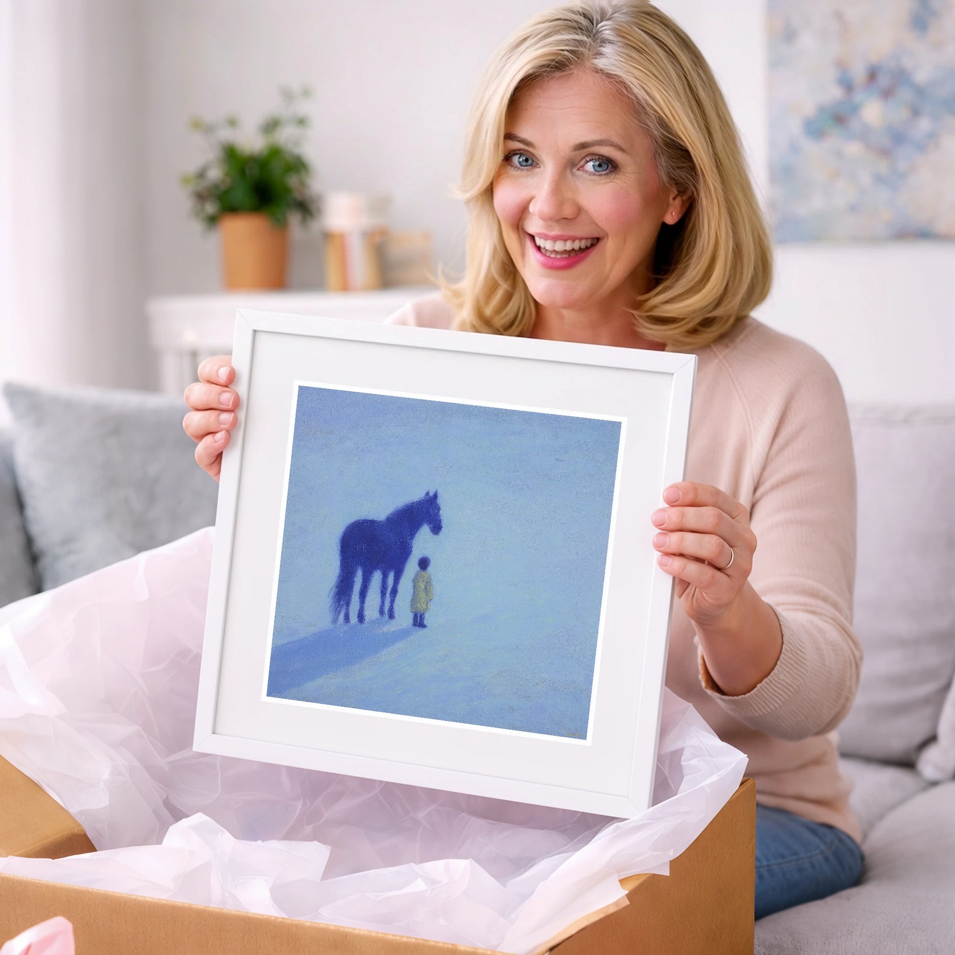 The Indigo Companion - horse & rider art gift idea for horse lovers