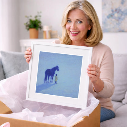 The Indigo Companion - horse & rider art gift idea for horse lovers