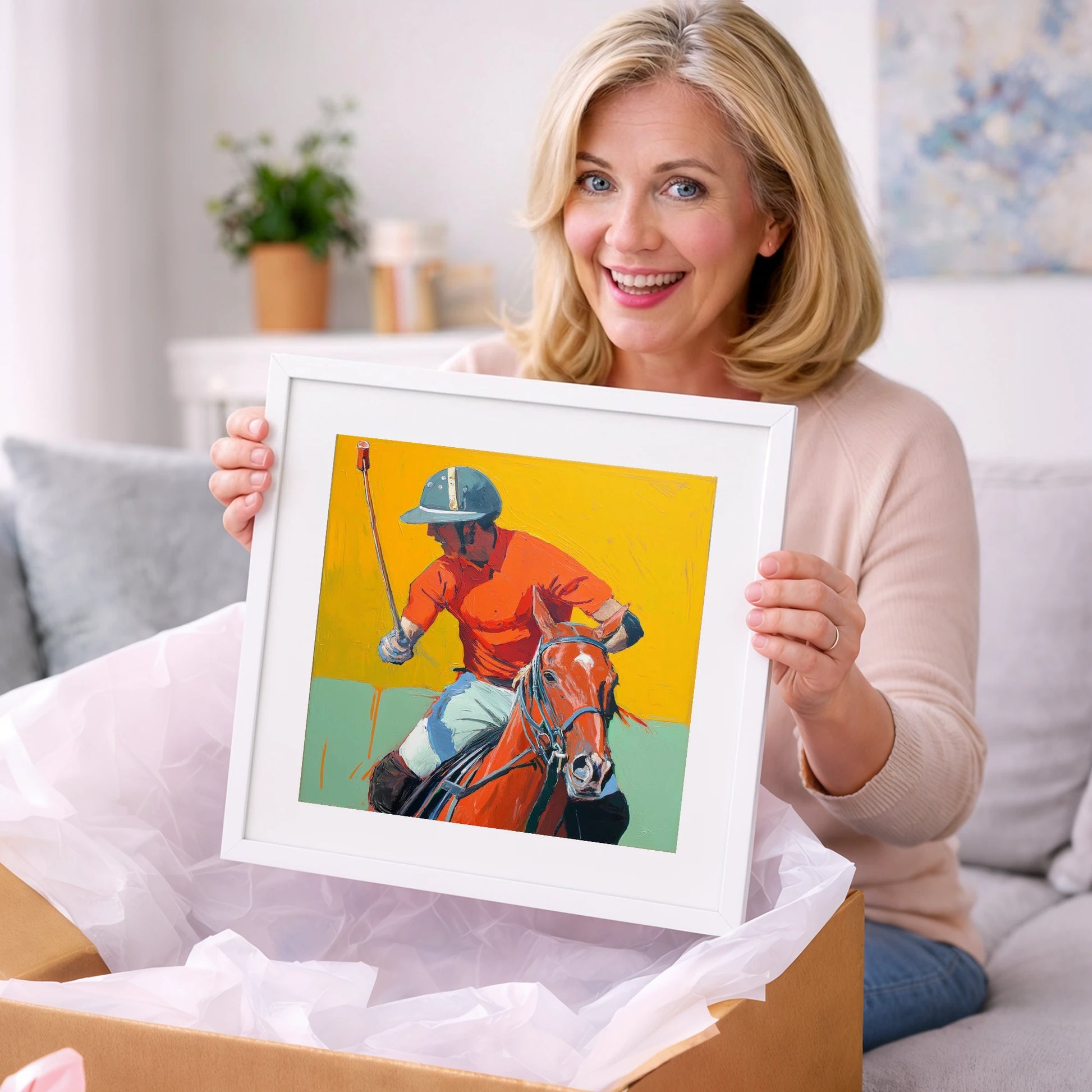 Vivid Mid-Chukka Strike - polo horse art gift idea for horse lovers