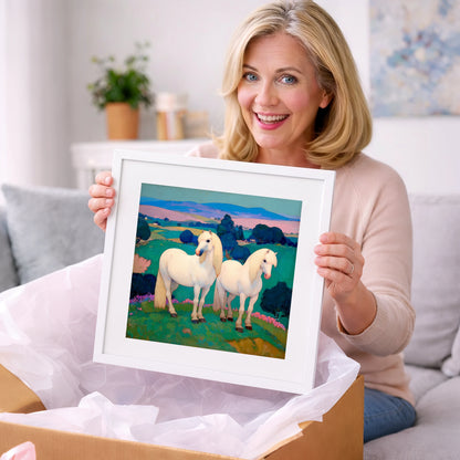 Pastel Horizons - horse landscape art gift idea for horse lovers