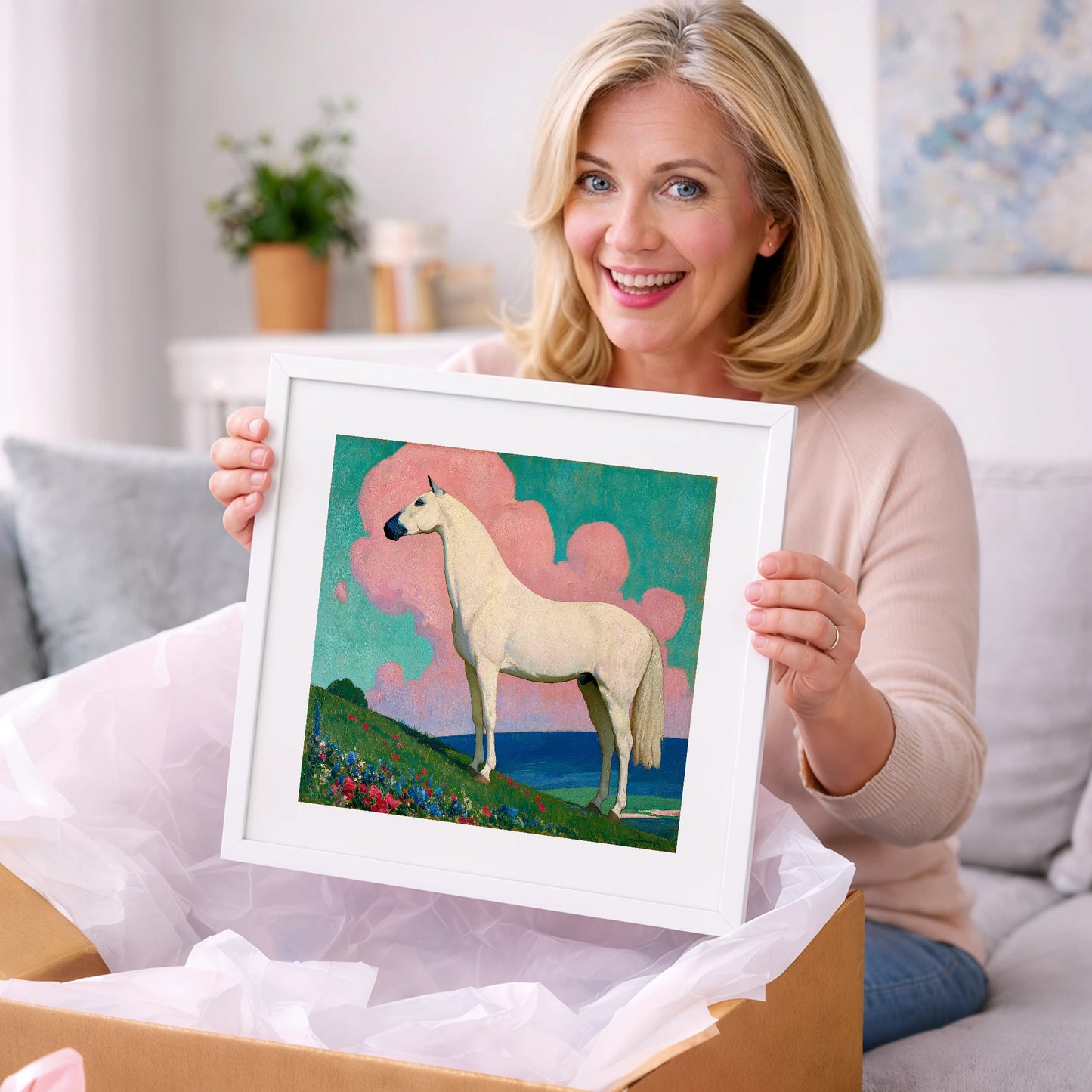Ethereal White Horse - horse art art gift idea for horse lovers