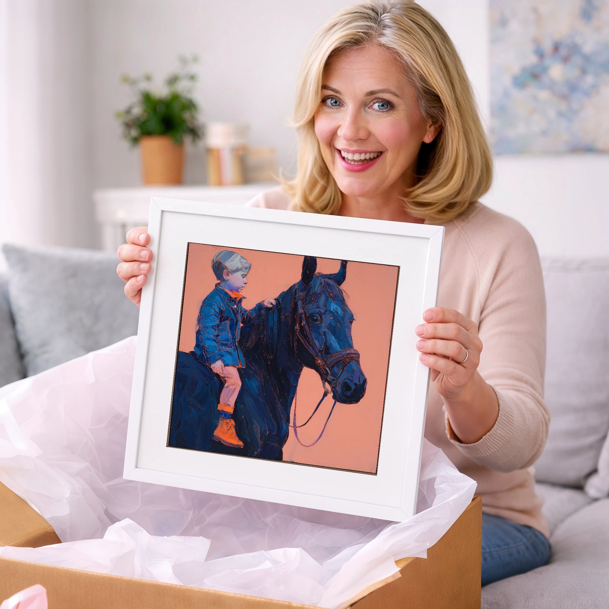 Indigo Beginnings - horse & rider art gift idea for horse lovers