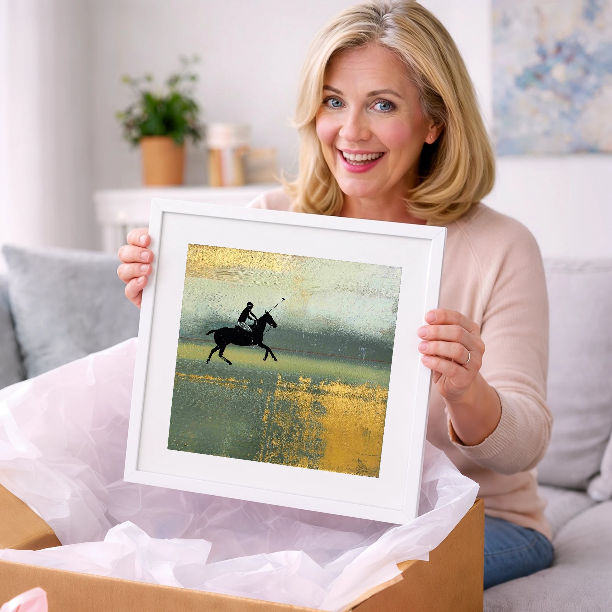 Gilded Chukka - polo horse art gift idea for horse lovers