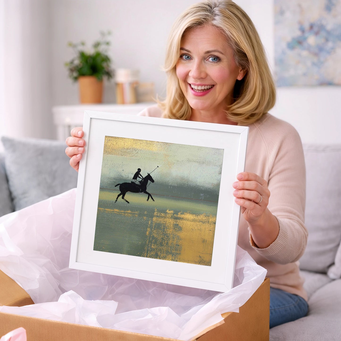 Gilded Chukka - polo horse art gift idea for horse lovers