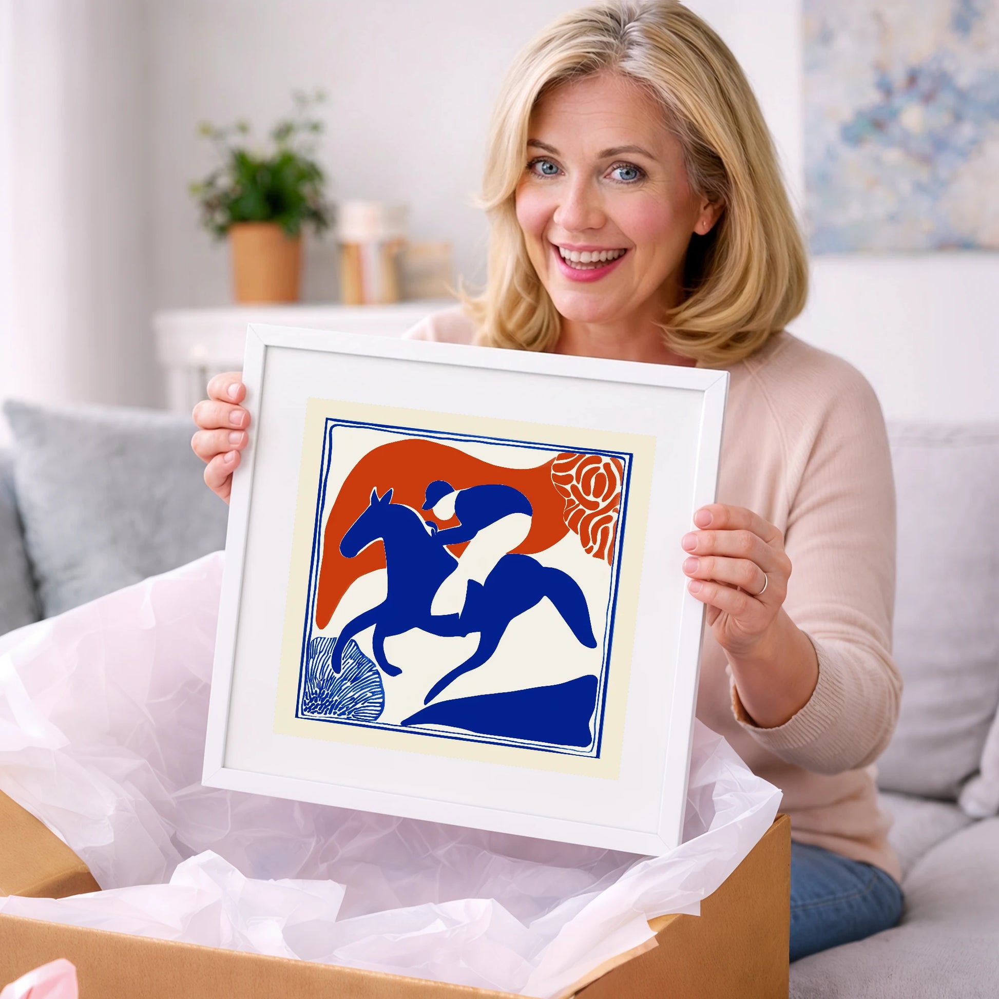 The Cobalt Furlong - racing horse art gift idea for horse lovers