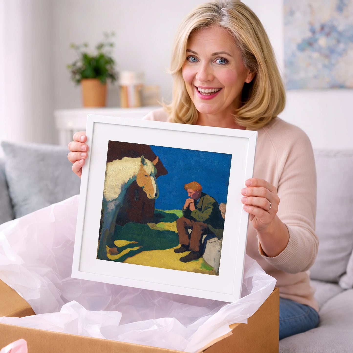 The Quiet Bond - horse & rider art gift idea for horse lovers