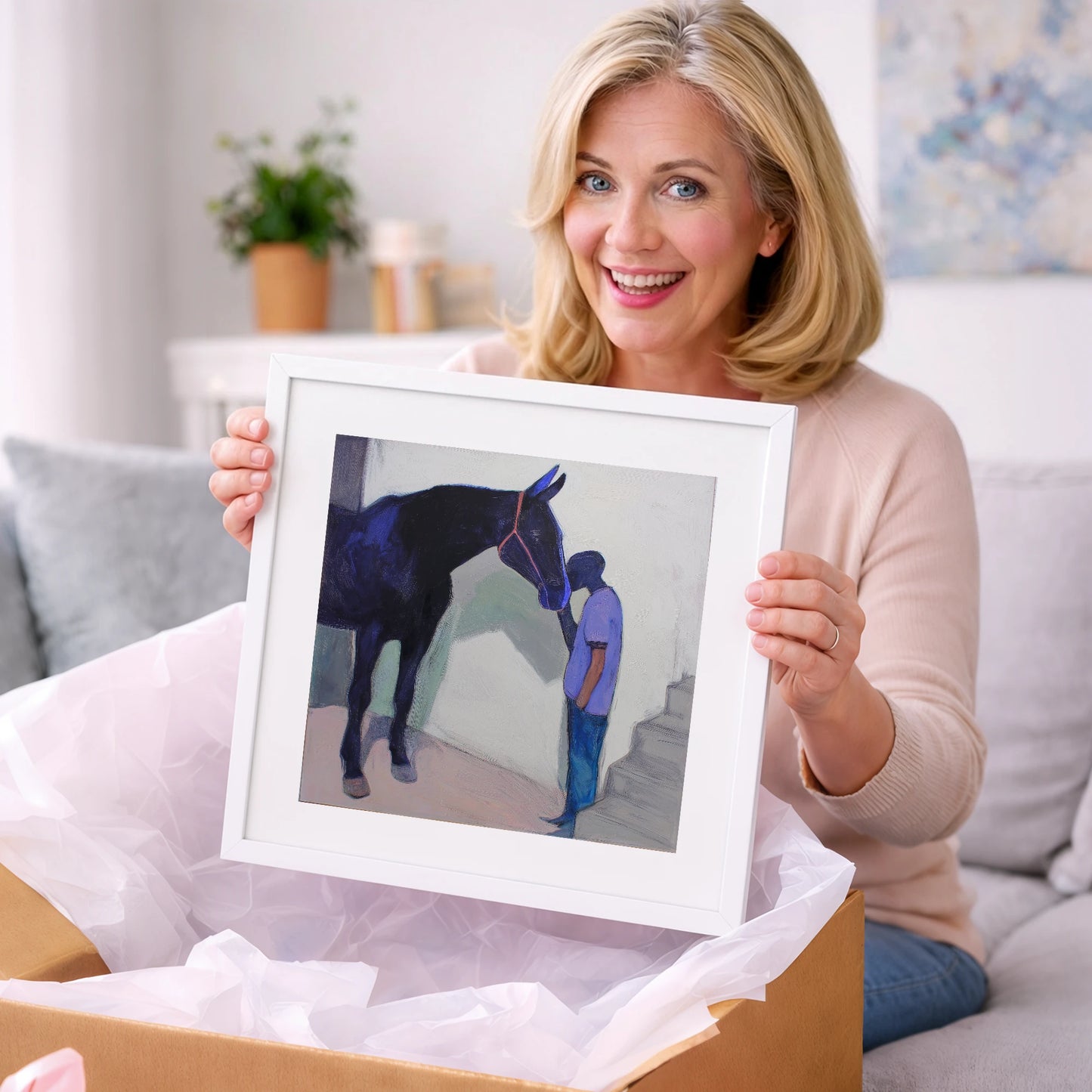Silent Communion - horse & rider art gift idea for horse lovers