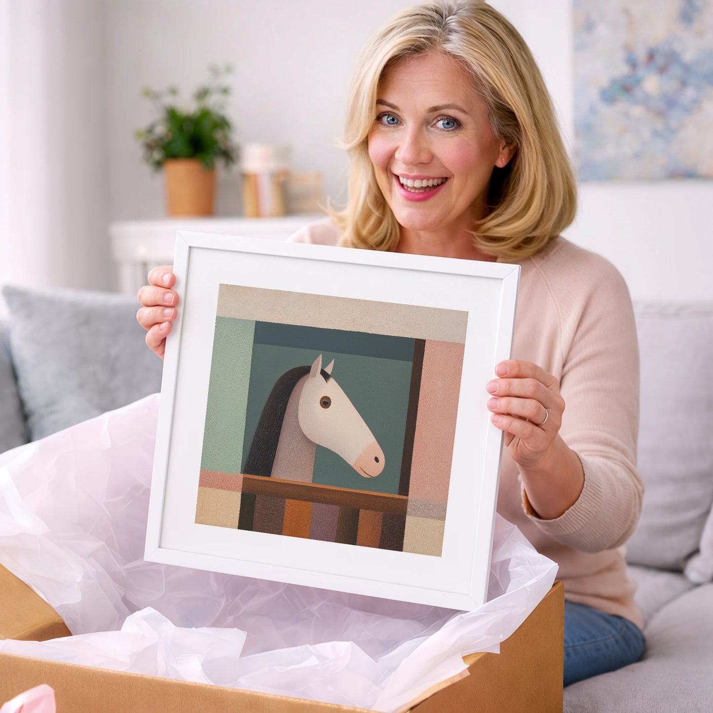 The Quiet Stable Companion - horse stable art gift idea for horse lovers