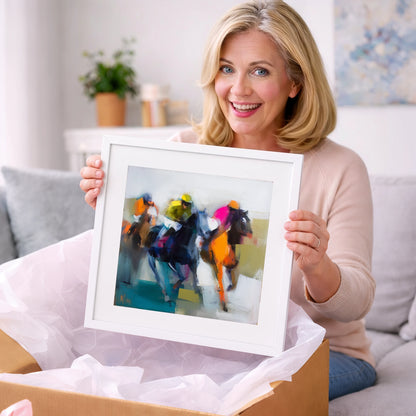 Rush of Silks - racing horse art gift idea for horse lovers