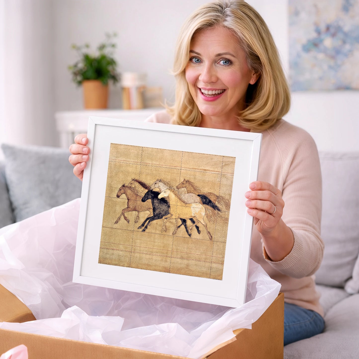 Classical Herd Study - wild horses art gift idea for horse lovers