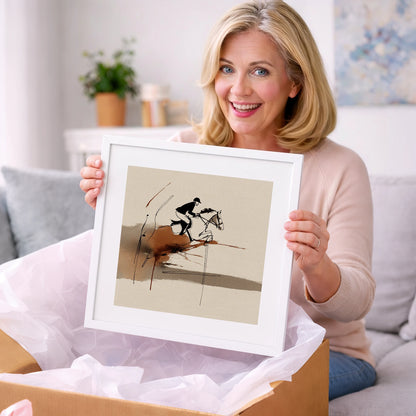 Dynamic Suspension - show jumping horse art gift idea for horse lovers