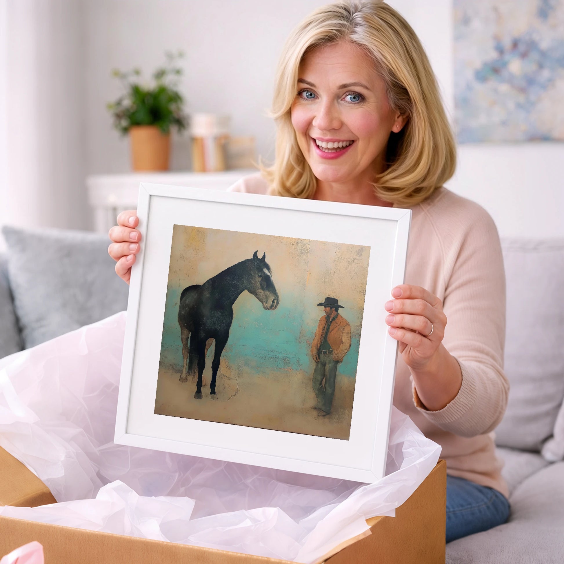 The Quiet Accord - western horse art gift idea for horse lovers