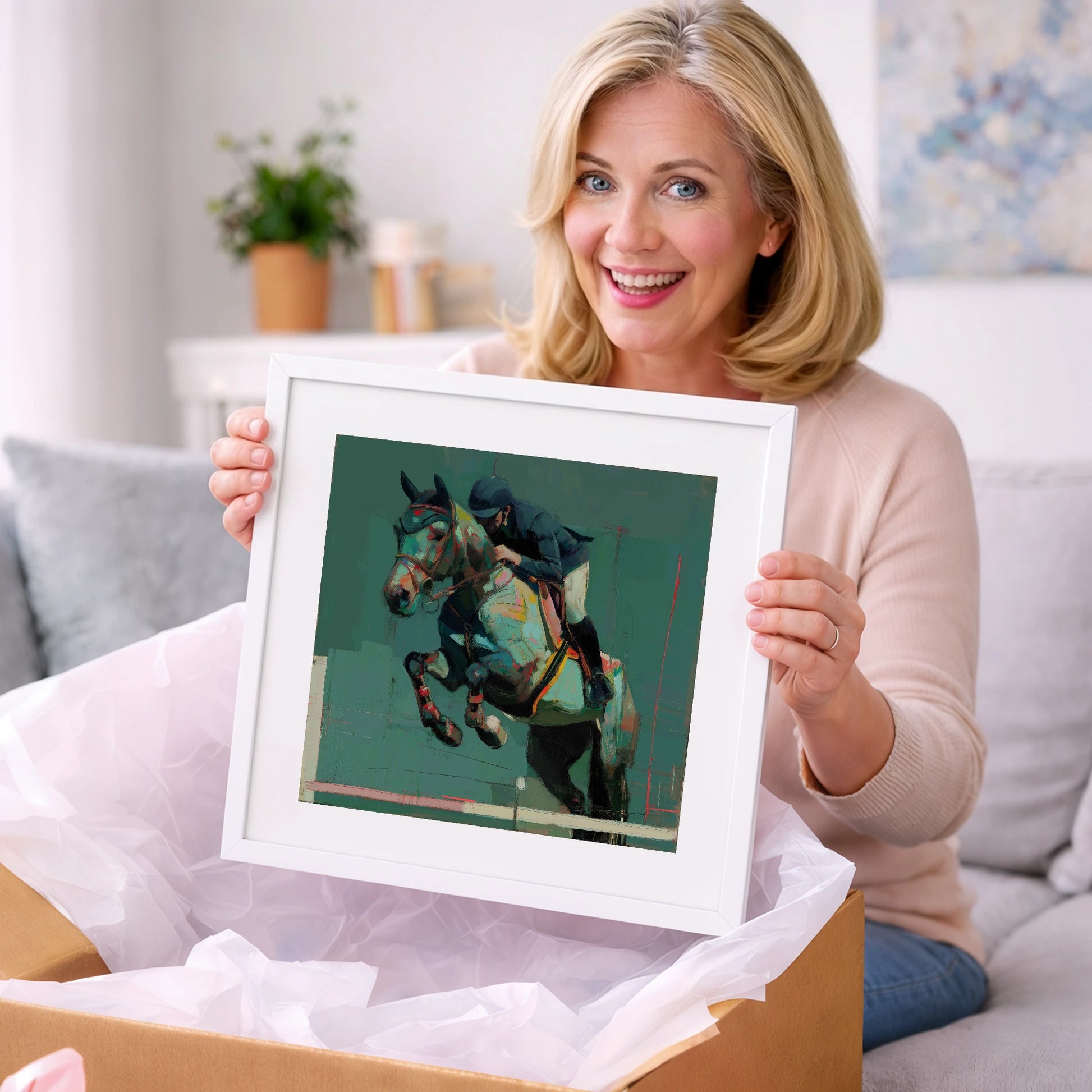 The Perfect Clearance - show jumping horse art gift idea for horse lovers
