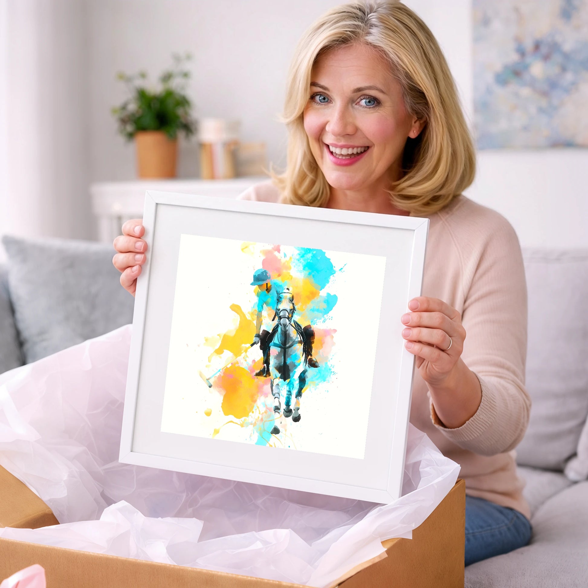 The Perfect Strike - polo horse art gift idea for horse lovers