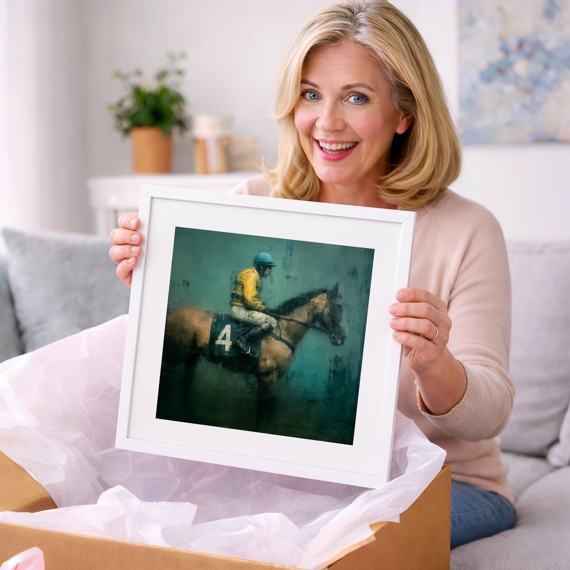Before the Off - racing horse art gift idea for horse lovers