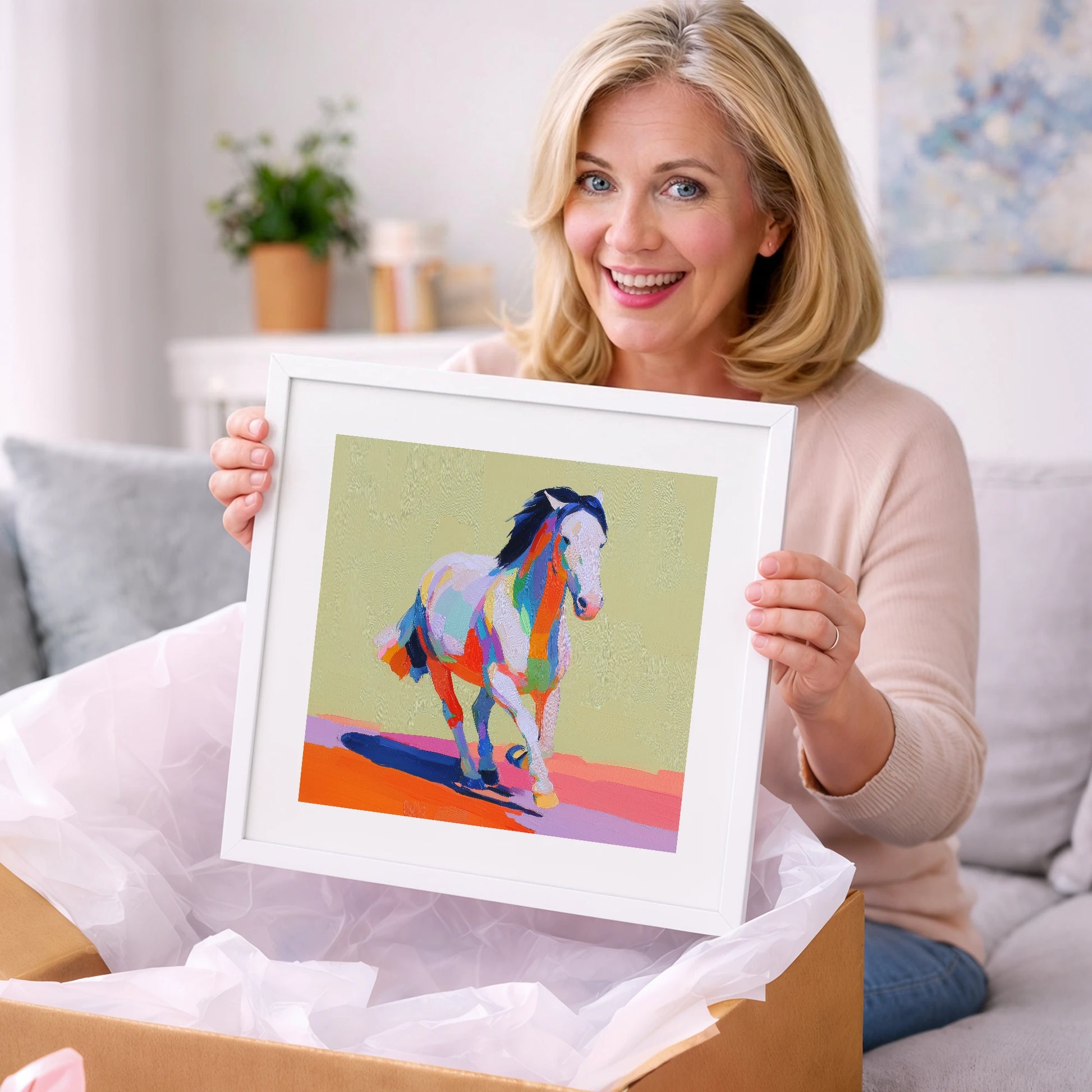 Technicolour Canter - horse breed art gift idea for horse lovers