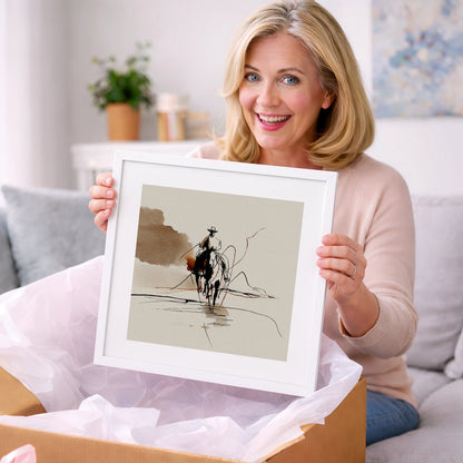 The Lone Rider - western horse art gift idea for horse lovers