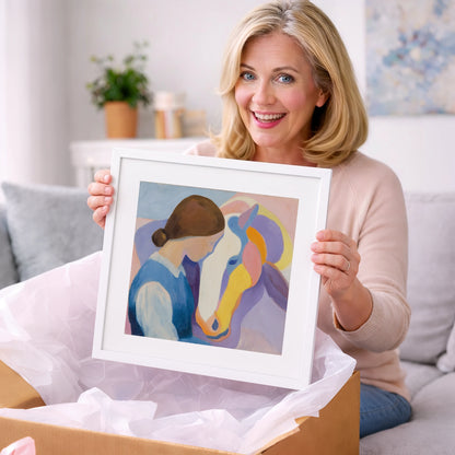 The Quiet Bond - horse & rider art gift idea for horse lovers