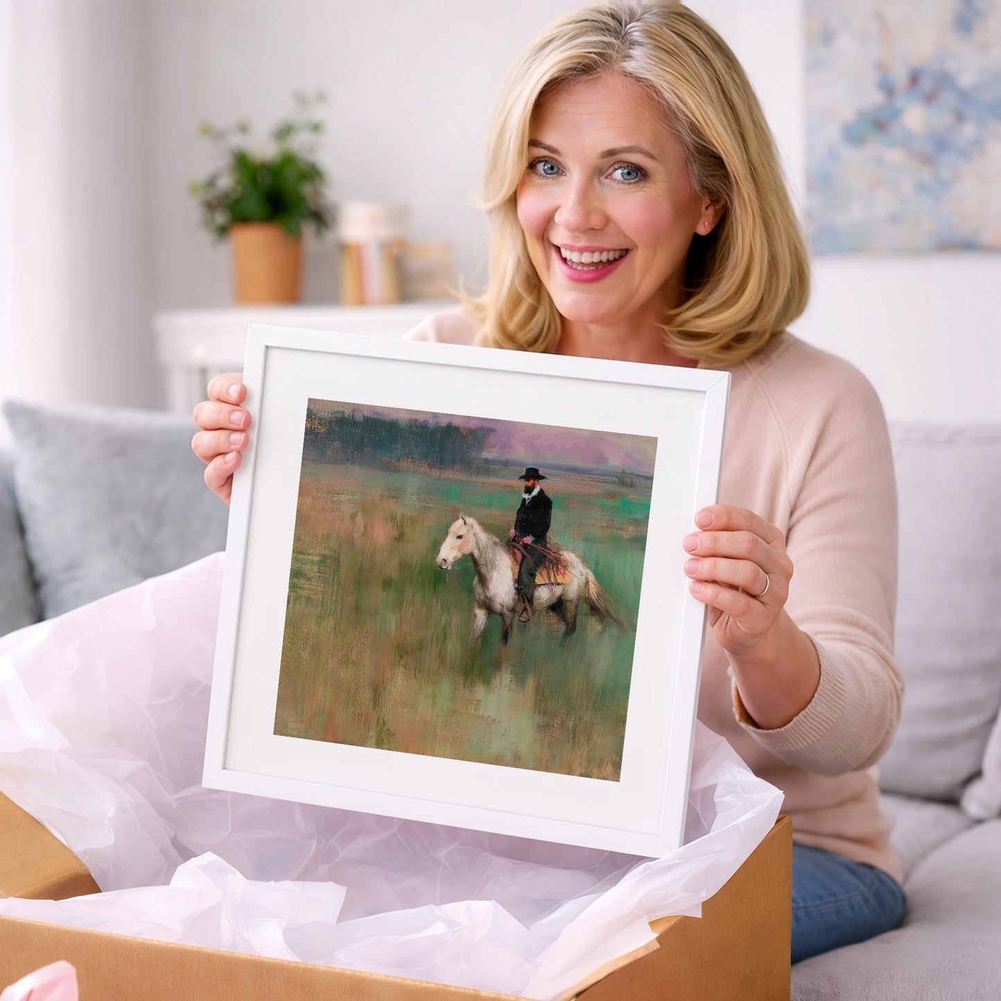 The Quiet Trail - western horse art gift idea for horse lovers