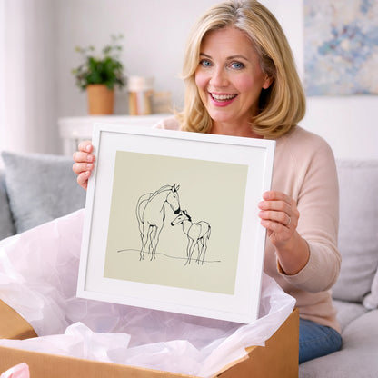 Quiet Maternal Bond - mare & foal art gift idea for horse lovers