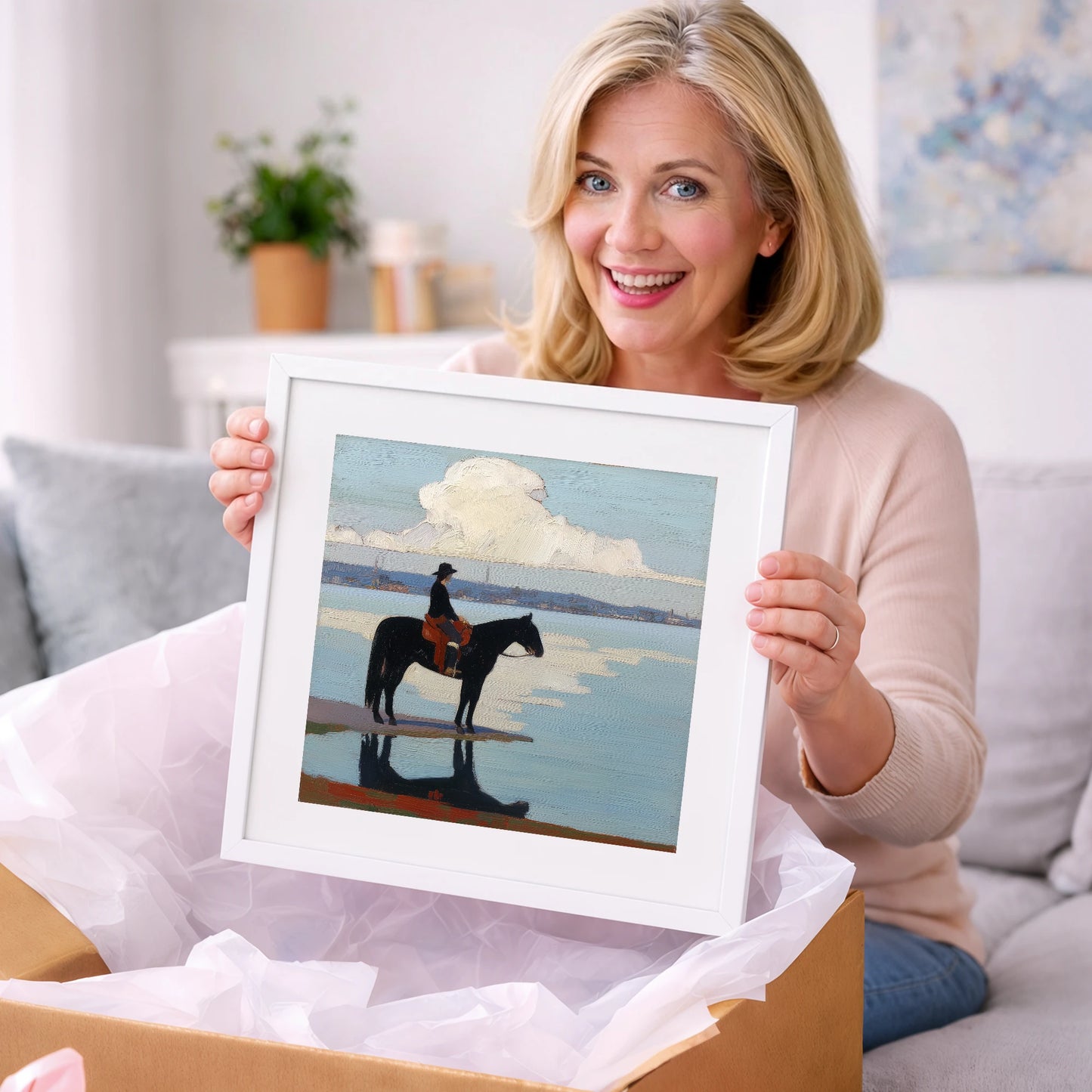 Solitude at the Shore - beach horse art gift idea for horse lovers