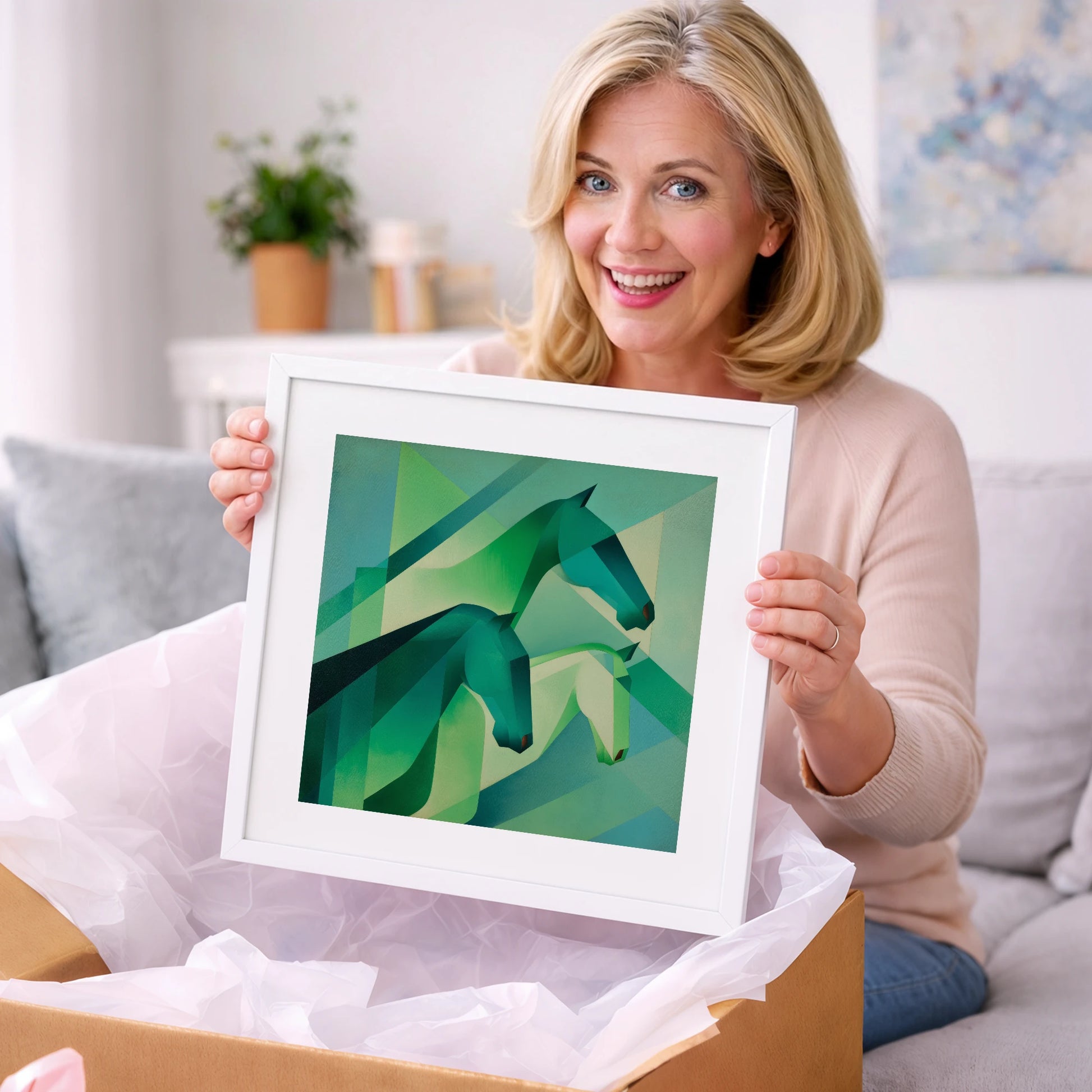 Emerald Equine Rhythms - wild horses art gift idea for horse lovers