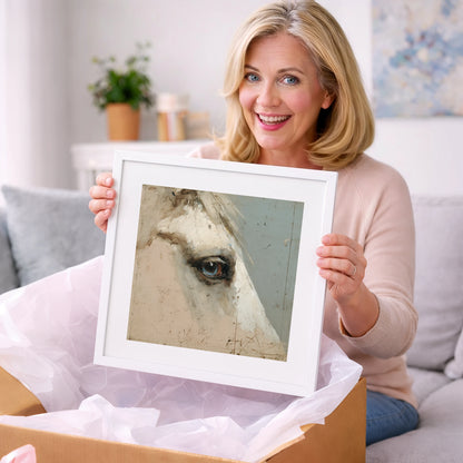 The Watchful Grey - horse portrait art gift idea for horse lovers