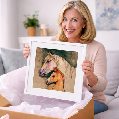 Quiet Devotion - mare & foal art gift idea for horse lovers
