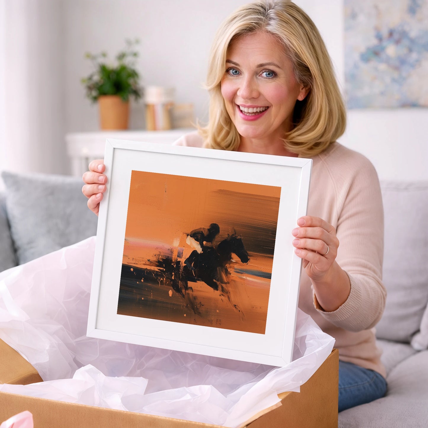 Through the Amber Dust - racing horse art gift idea for horse lovers
