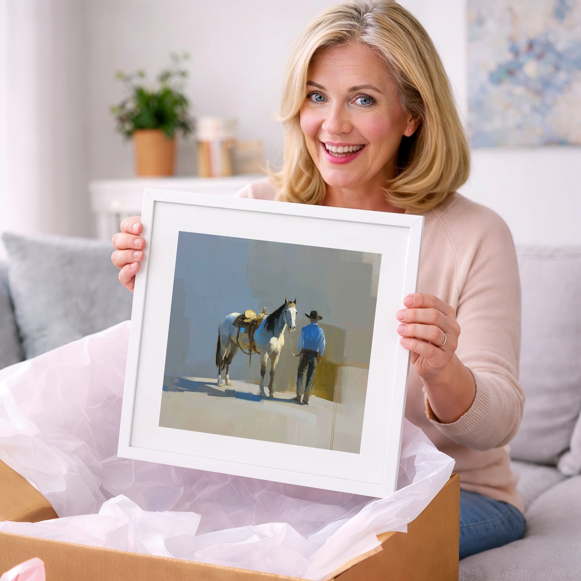 Quiet Western Partnership - western horse art gift idea for horse lovers