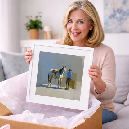 Quiet Western Partnership - western horse art gift idea for horse lovers