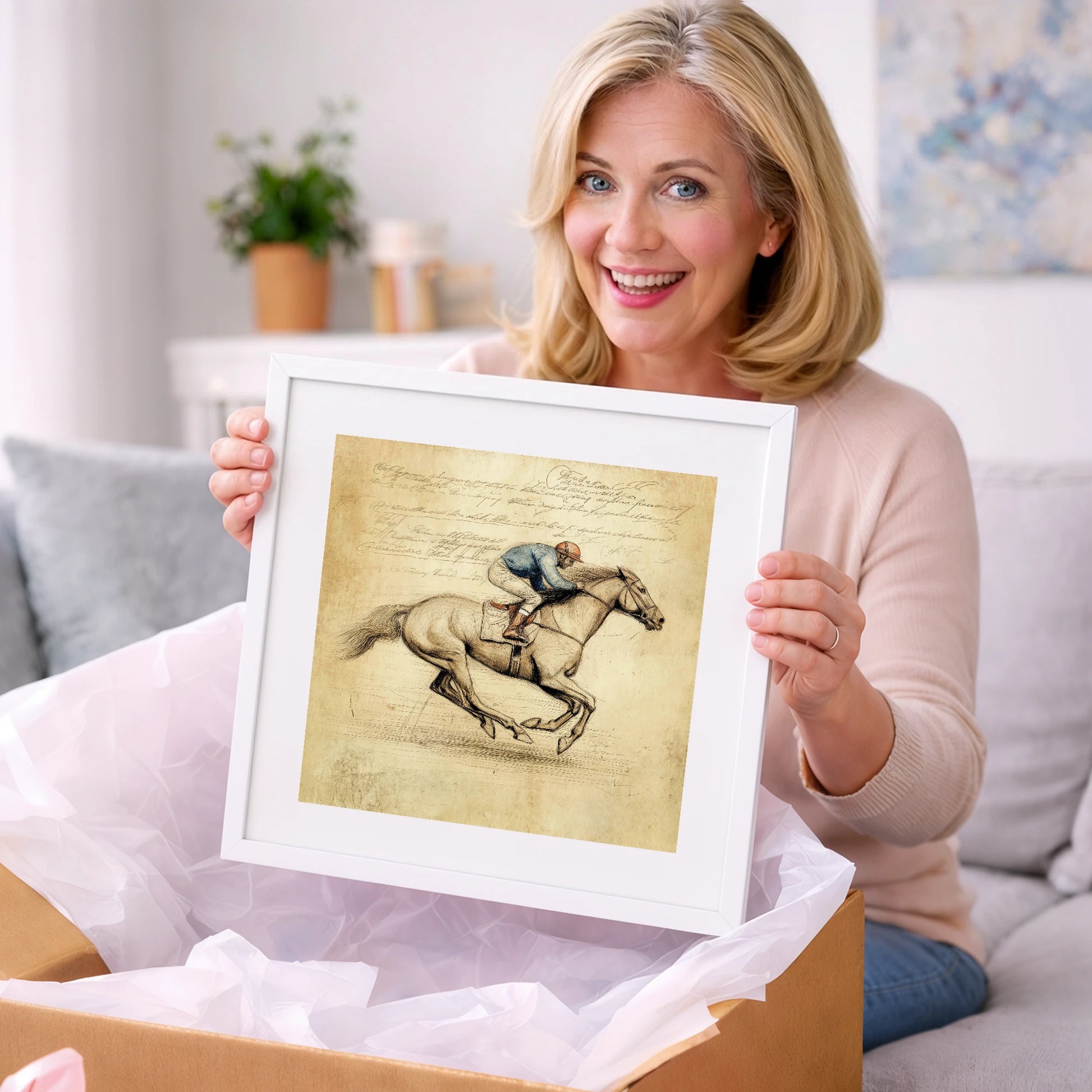 Vintage Racing Study - racing horse art gift idea for horse lovers