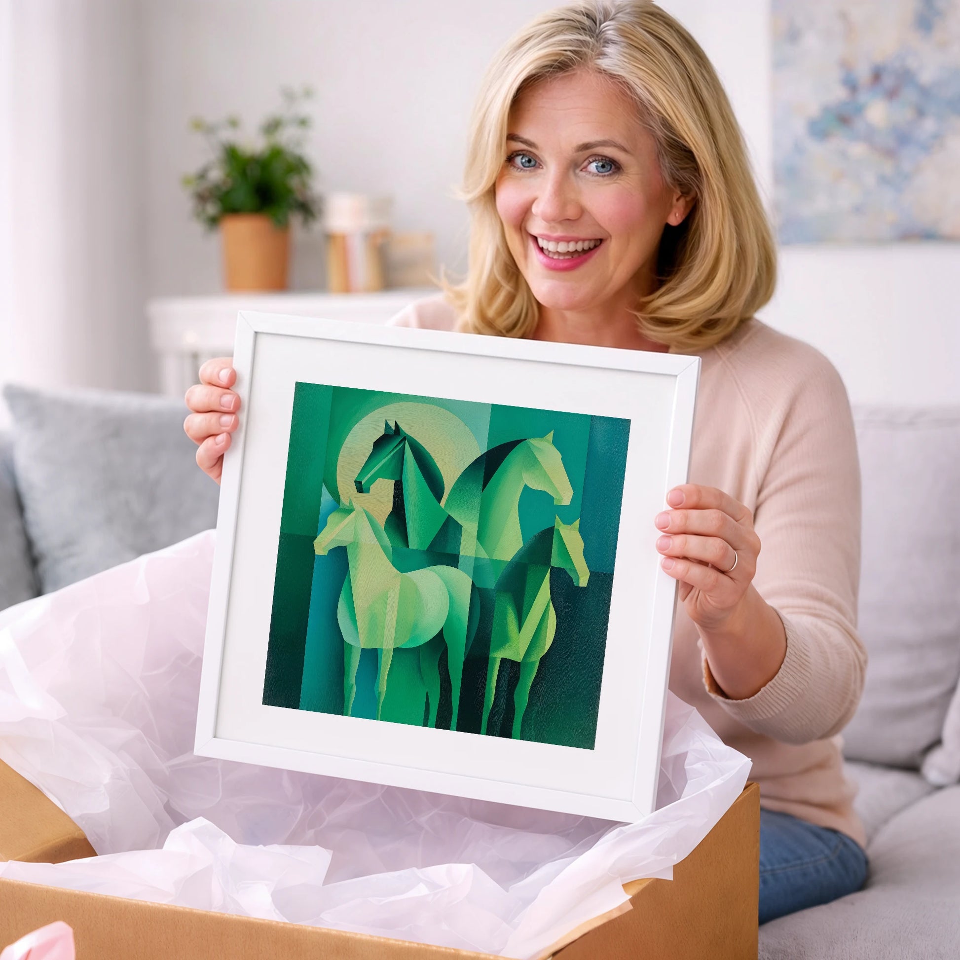Emerald Herd Harmony - wild horses art gift idea for horse lovers
