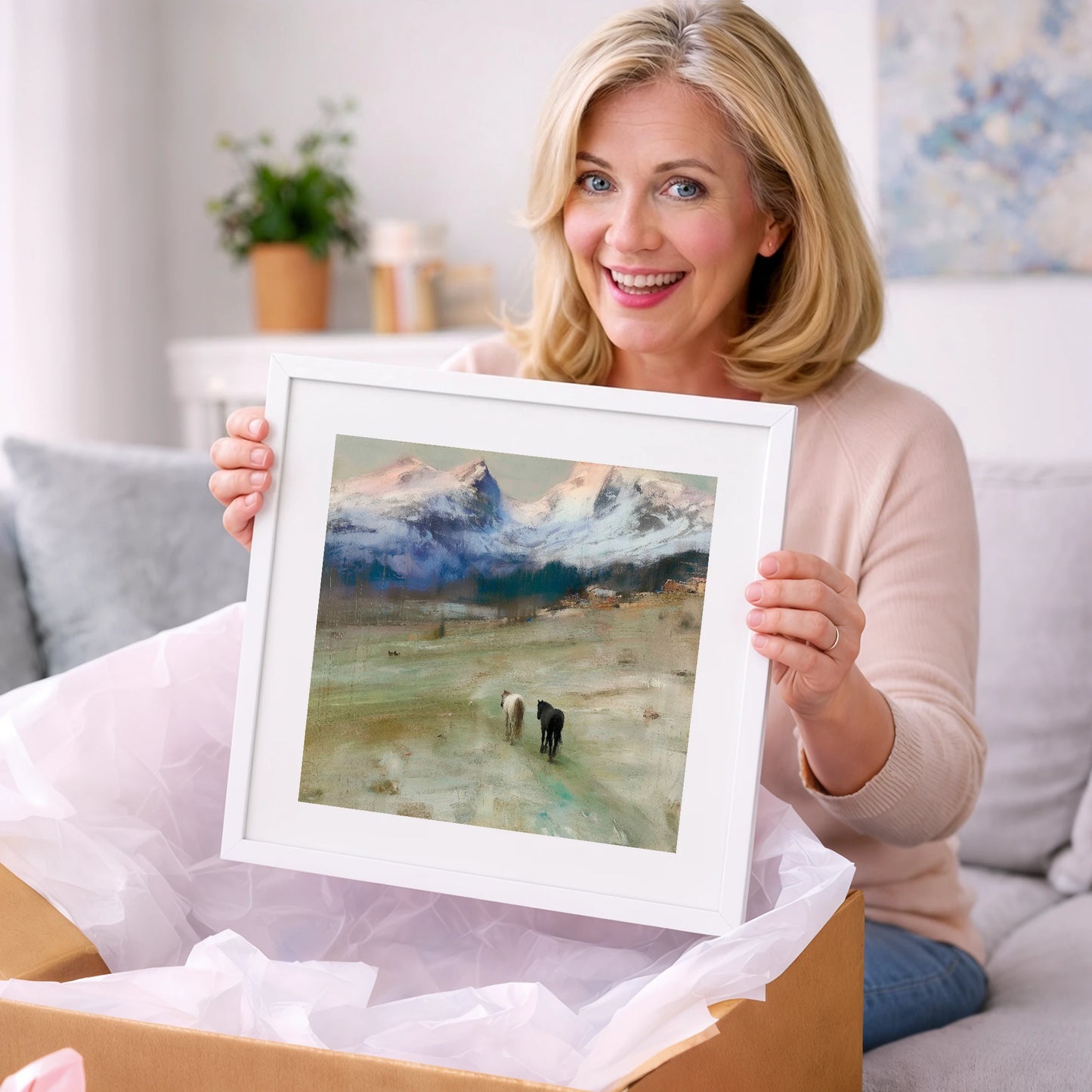 Journey to the Foothills - horse landscape art gift idea for horse lovers