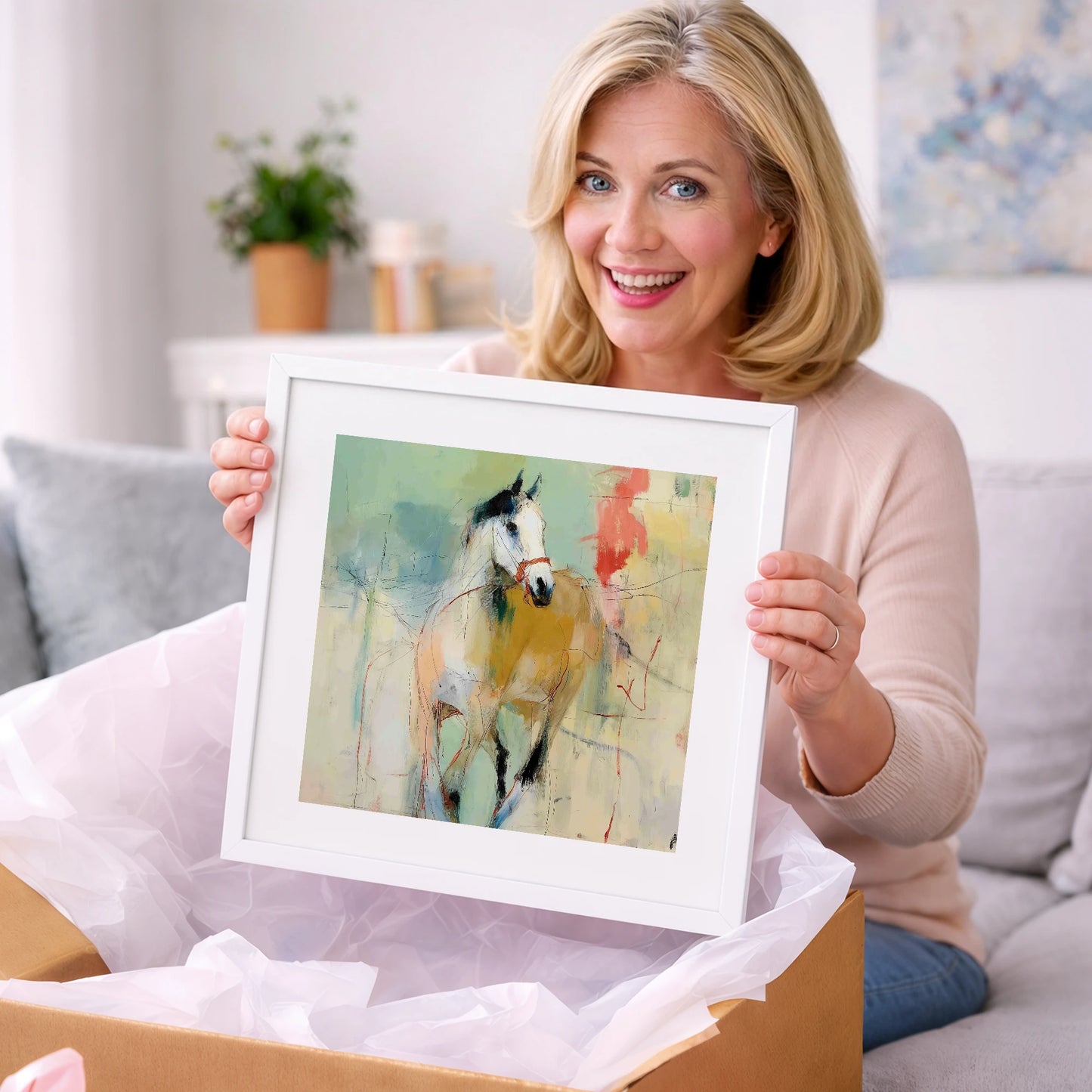 Abstract Paddock Spirit - racing horse art gift idea for horse lovers