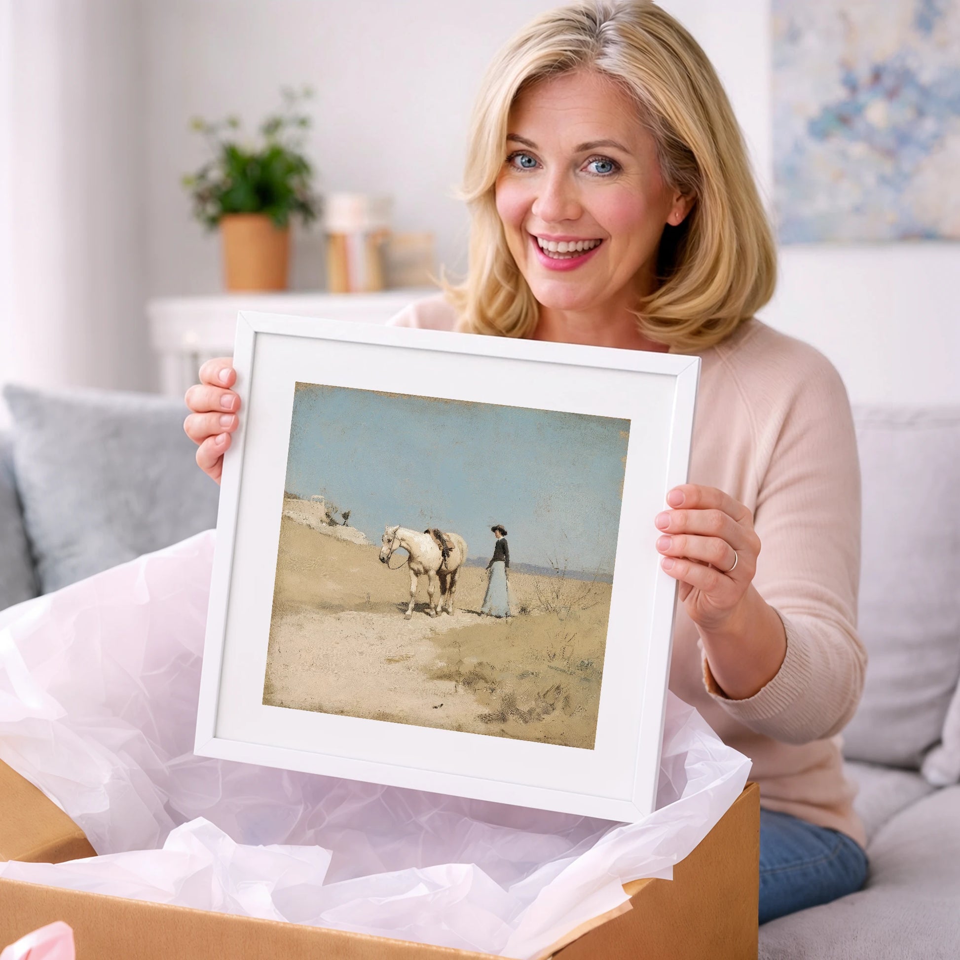 The Long Ride Home - horse & rider art gift idea for horse lovers