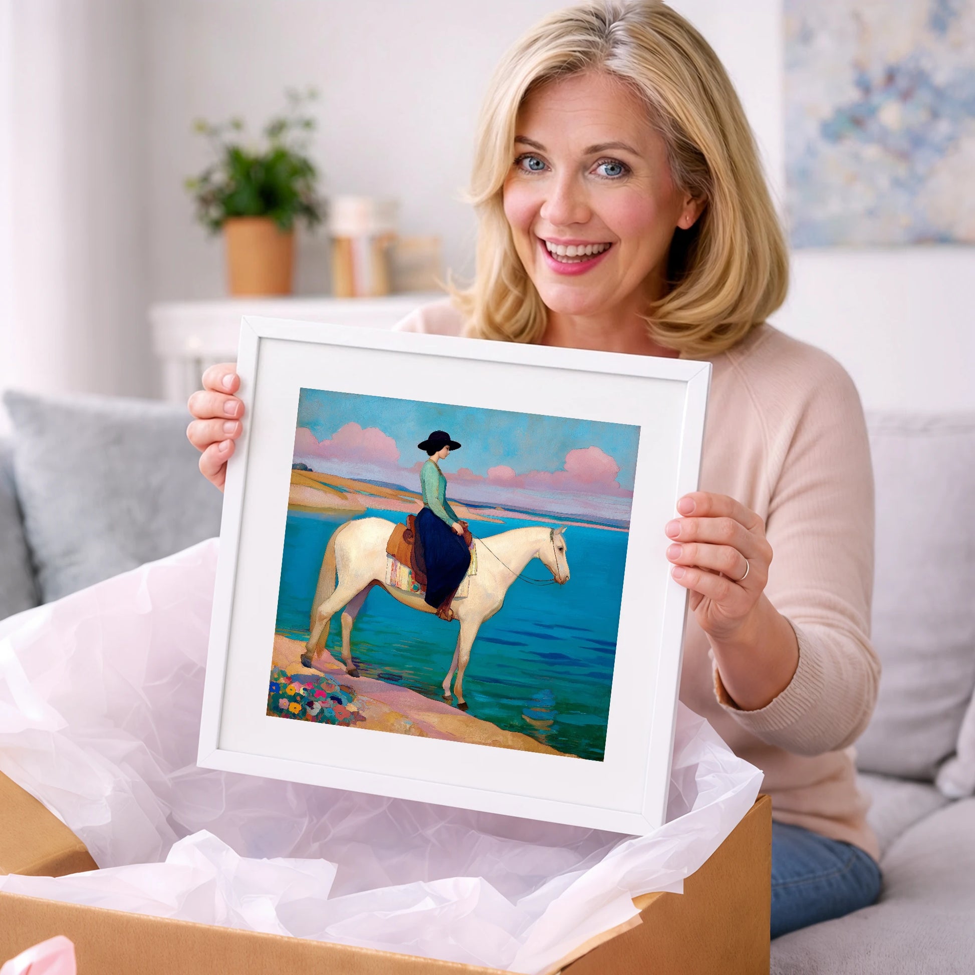 Coastal Reverie - beach horse art gift idea for horse lovers