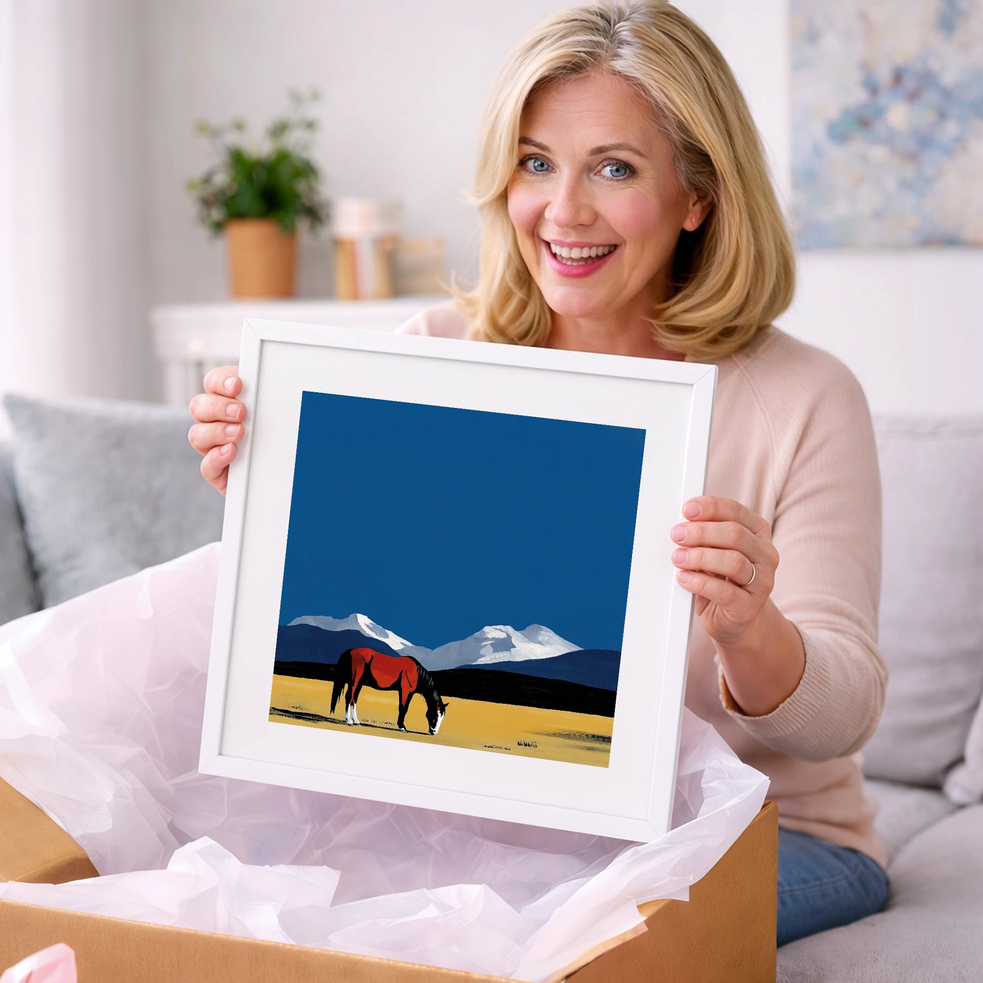High Country Solitude - horse landscape art gift idea for horse lovers