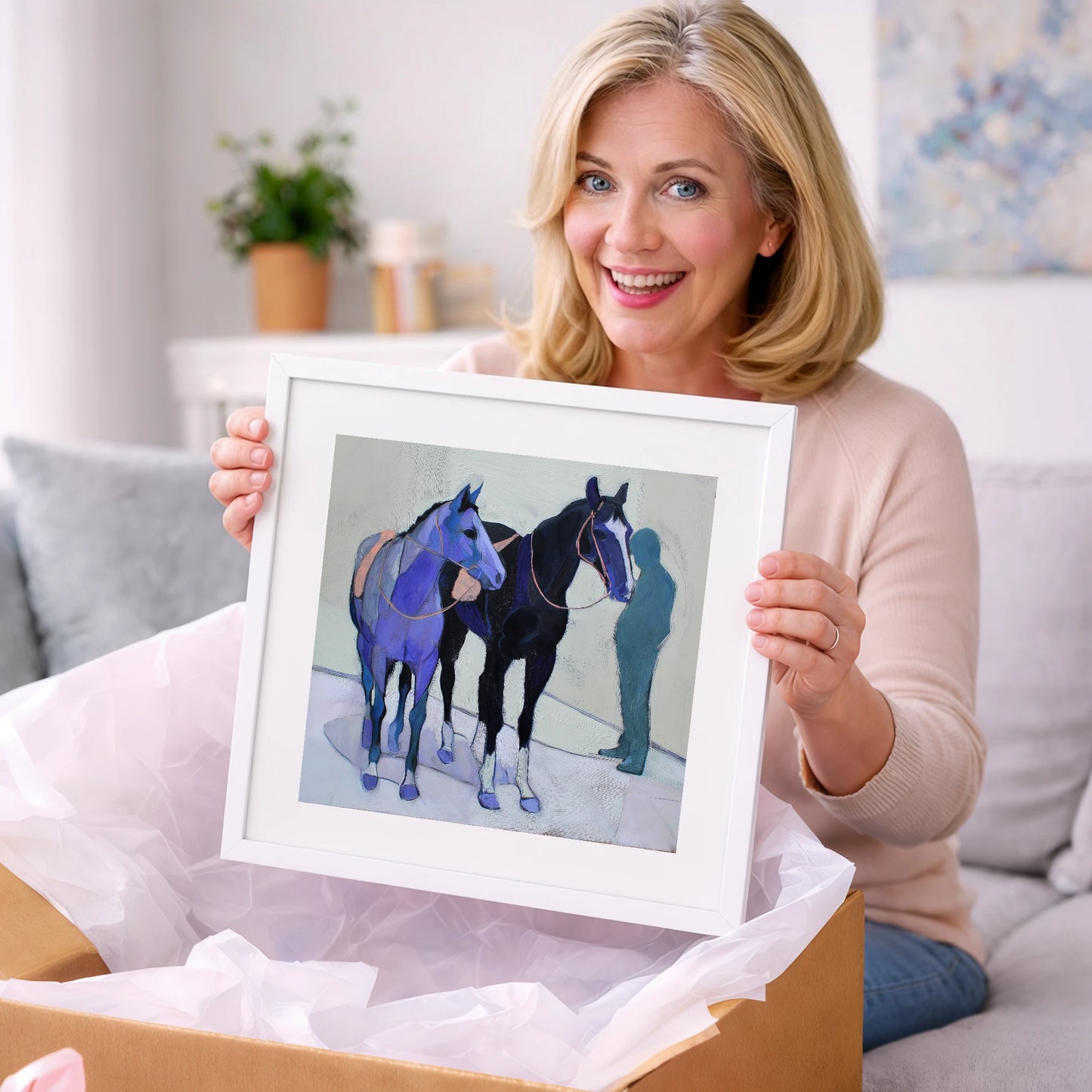 Shadows of the Yard - racing horse art gift idea for horse lovers