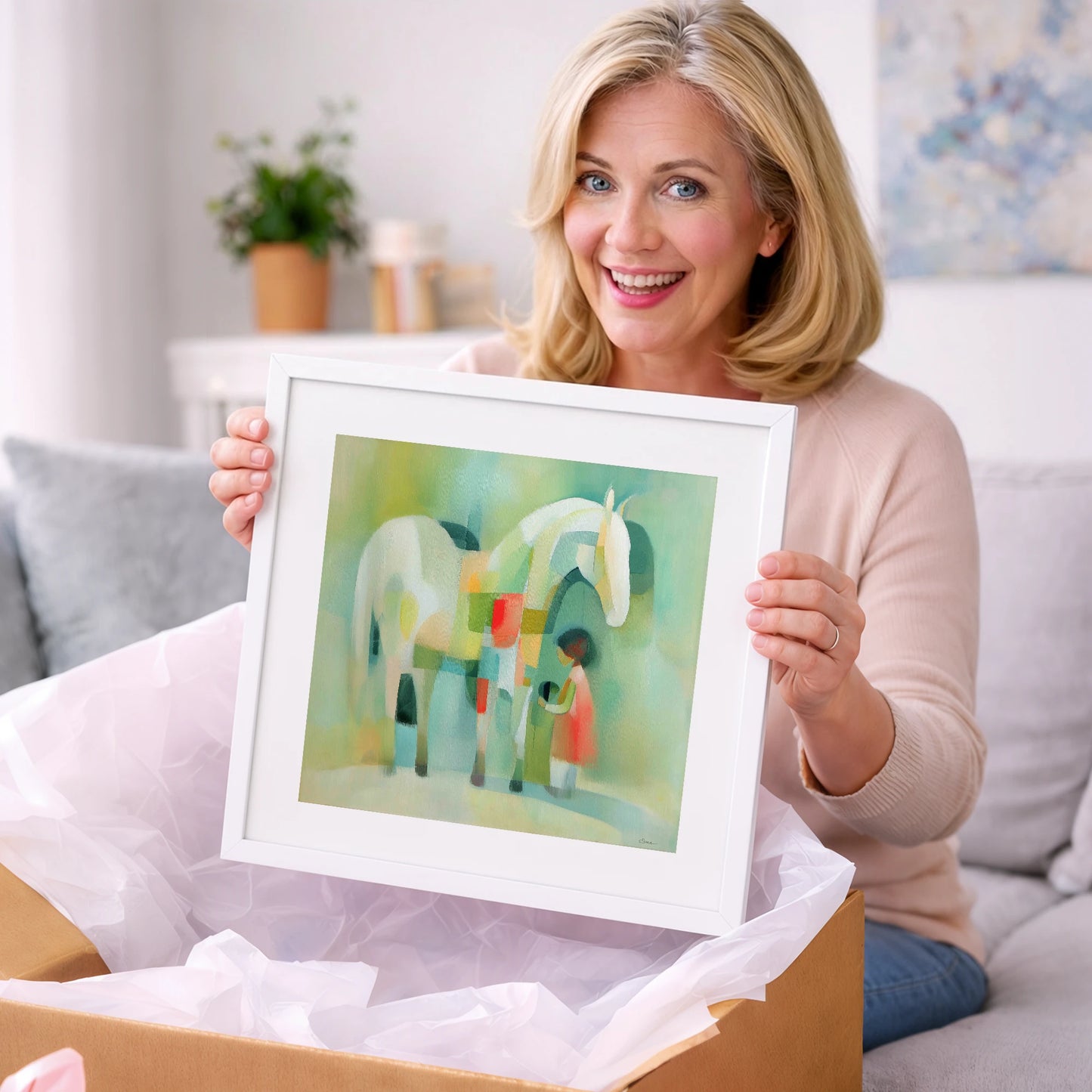The Quiet Connection - horse & rider art gift idea for horse lovers